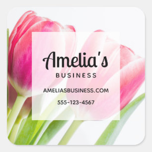 Adesivo Quadrado Tulipas cor-de-rosa com empresas de fotografia de