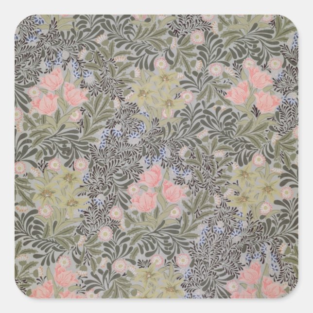 Adesivo Quadrado Tulipas, margaridas e chupas de mel (Frente)