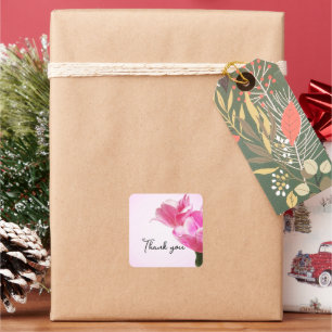 Adesivo Quadrado Tulipas rosa