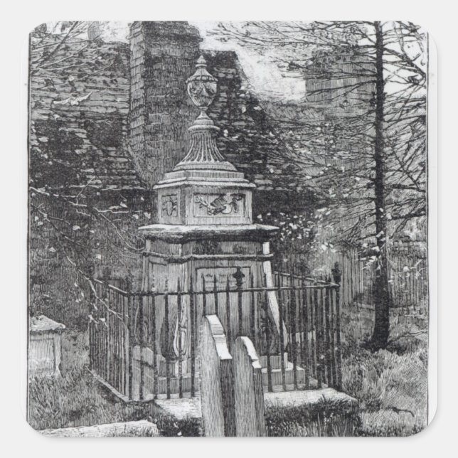 Adesivo Quadrado Tumba de Hogarth no Chiswick Churchyard (Frente)