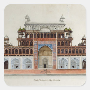 Adesivo Quadrado Túmulo do imperador Akbur em Secundra