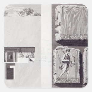 Adesivo Quadrado Túmulos de Etruscan, C. 1780