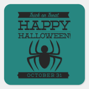 Adesivo Quadrado Tupografia retro Halloween