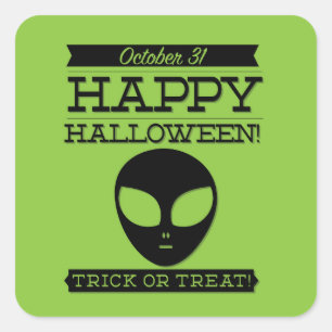 Adesivo Quadrado Tupografia retro Halloween
