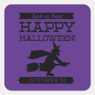 Adesivo Quadrado Tupografia retro Halloween