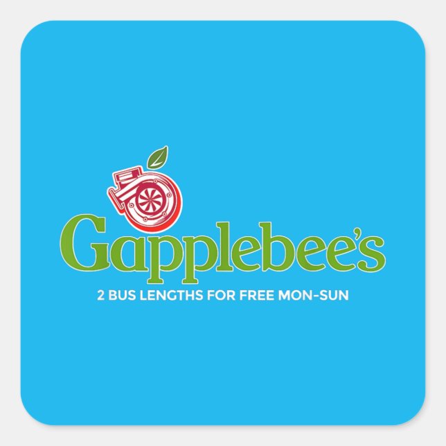 Adesivo Quadrado Turbo Boss Americano de Corrida de Arrasto de Gapp (Frente)