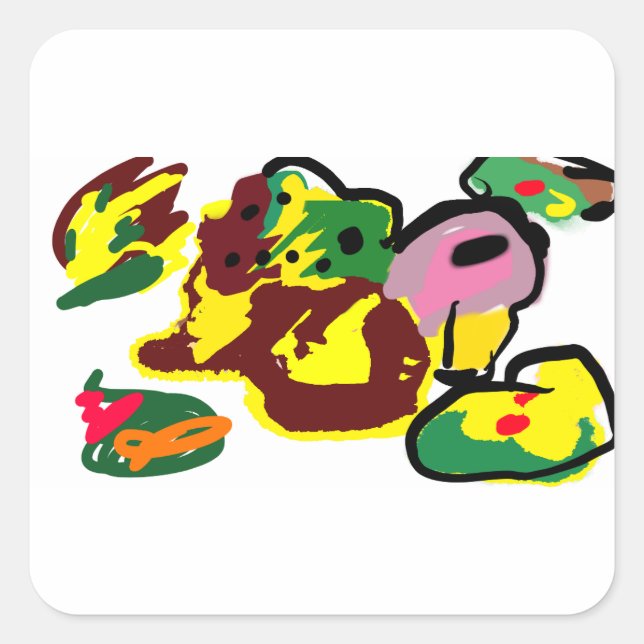 Adesivo Quadrado Turkey paint  (Frente)