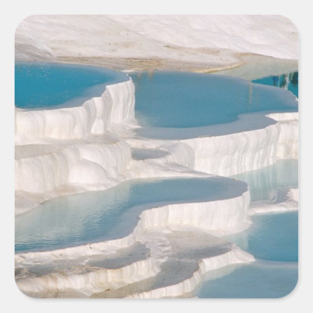 Adesivo Quadrado Turquia, Castelo de Algodão Pamukkale). (Frente)