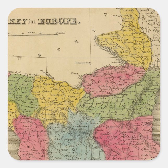 Adesivo Quadrado Turquia na Europa 8 (Frente)