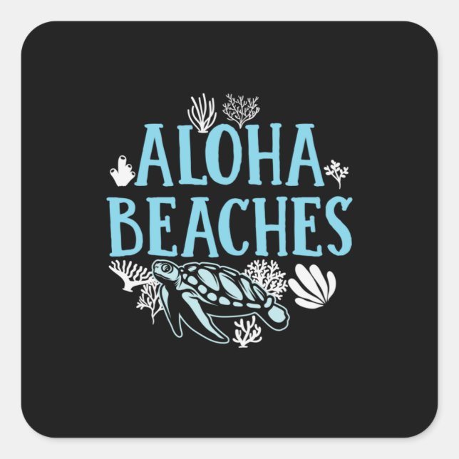 Adesivo Quadrado Turtle Lover | Aloha Beaches (Frente)