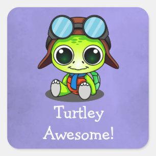 Adesivo Quadrado Turtley impressionante! Tartaruga bonito dos