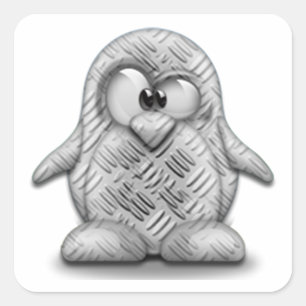 Adesivo Quadrado Tux de aço