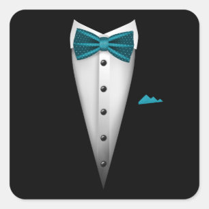 Adesivo Quadrado Tuxedo design com Bowtie Para Casamentos E
