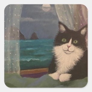 Adesivo Quadrado Tuxedo Moon