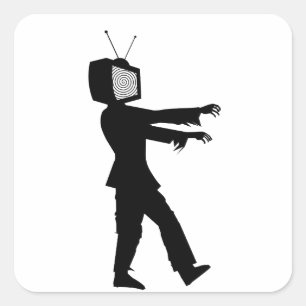 Adesivo Quadrado TV Zumbi