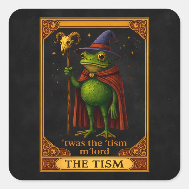 Adesivo Quadrado T'was The 'Tism M'Lord Frog Meme Autism Awareness (Frente)