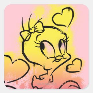 Adesivo Quadrado TWEETY™ Com Corações