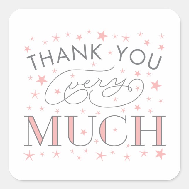 Adesivo Quadrado Twinkle Twinkle Muito Obrigado Star Sticker (Frente)