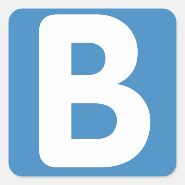 Adesivo Quadrado Twitter emoji - Letter B (Frente)