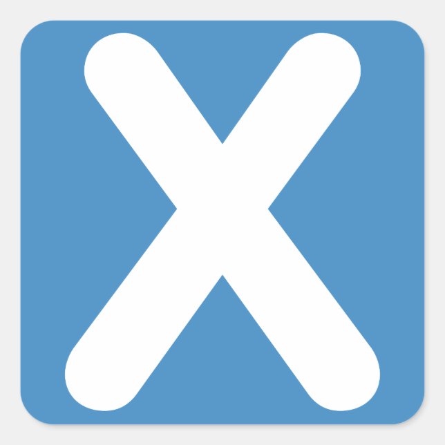 Adesivo Quadrado Twitter emoji - Letter X (Frente)