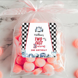 Adesivo Quadrado Two Fast 2nd birthday Boy Racing Car 