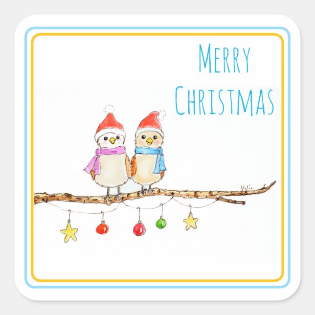 Adesivo Quadrado Two Little Birds  (Frente)