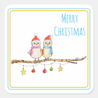 Adesivo Quadrado Two Little Birds Square Sticker