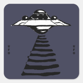 Adesivo Quadrado U.F.O - Preto e Branco em Roxo