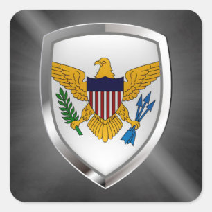 Adesivo Quadrado U.S. Emblema metálico de Virgin Islands