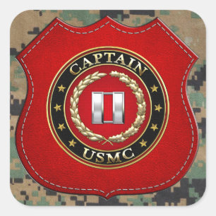 Adesivo Quadrado U.S. Fuzileiros navais: Captain (capitão) do USMC
