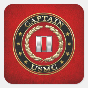 Adesivo Quadrado U.S. Fuzileiros navais: Captain (capitão) do USMC
