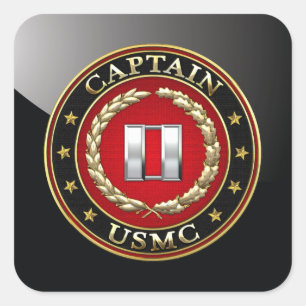 Adesivo Quadrado U.S. Fuzileiros navais: Captain (capitão) do USMC