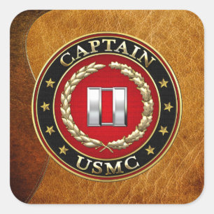 Adesivo Quadrado U.S. Fuzileiros navais: Captain (capitão) do USMC