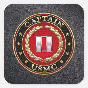 Adesivo Quadrado U.S. Fuzileiros navais: Captain (capitão) do USMC