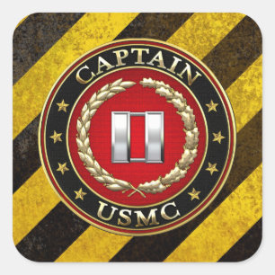 Adesivo Quadrado U.S. Fuzileiros navais: Captain (capitão) do USMC