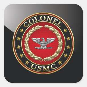 Adesivo Quadrado U.S. Fuzileiros navais: Coronel (Col) do USMC [3D]