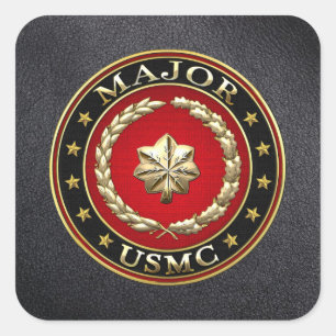 Adesivo Quadrado U.S. Fuzileiros navais: Major (major) do USMC [3D]