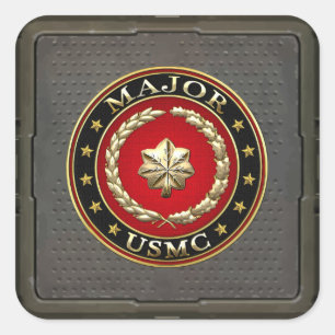 Adesivo Quadrado U.S. Fuzileiros navais: Major (major) do USMC [3D]