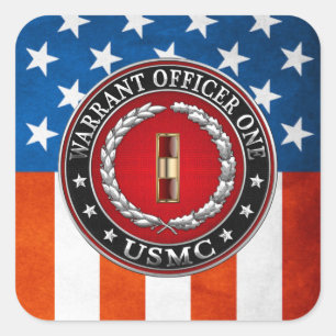 Adesivo Quadrado U.S. Fuzileiros navais: Oficial de autorização u