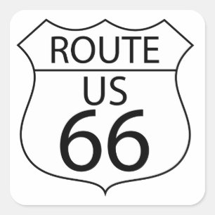Adesivo Quadrado U.S. Sinal da rota 66