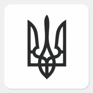 Adesivo Quadrado Ucraniano Tryzub
