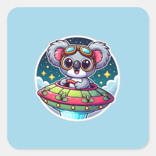 Adesivo Quadrado UFO Cute Koala