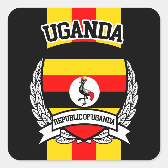 Adesivo Quadrado Uganda (Frente)
