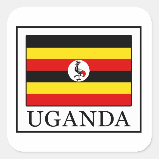 Adesivo Quadrado Uganda (Frente)