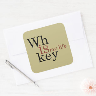 Adesivo Quadrado uísque é minha vida