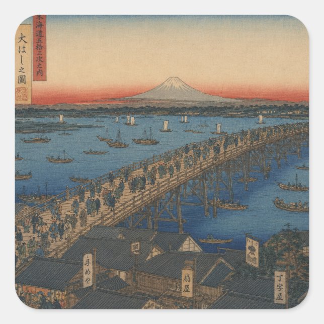 Adesivo Quadrado ukiyoe (Frente)