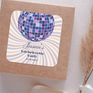 Adesivo Quadrado Última Festa de solteira de Descoco do Groovy 70s