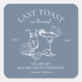 Adesivo Quadrado Última Torrada na Festa de Solteira da Costa