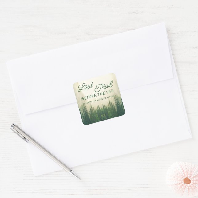 Adesivo Quadrado Última Trilha Antes Da Bachelorette Do Véu (Envelope)