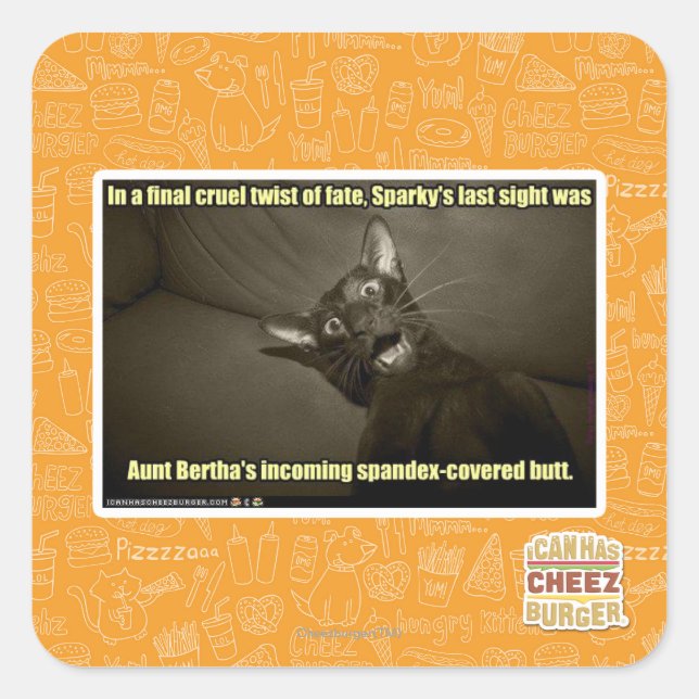 Adesivo Quadrado Última visão de Sparky (Frente)